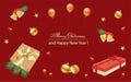 Christmas background with gifts and holiday symbols for New Year decorations Royalty Free Stock Photo